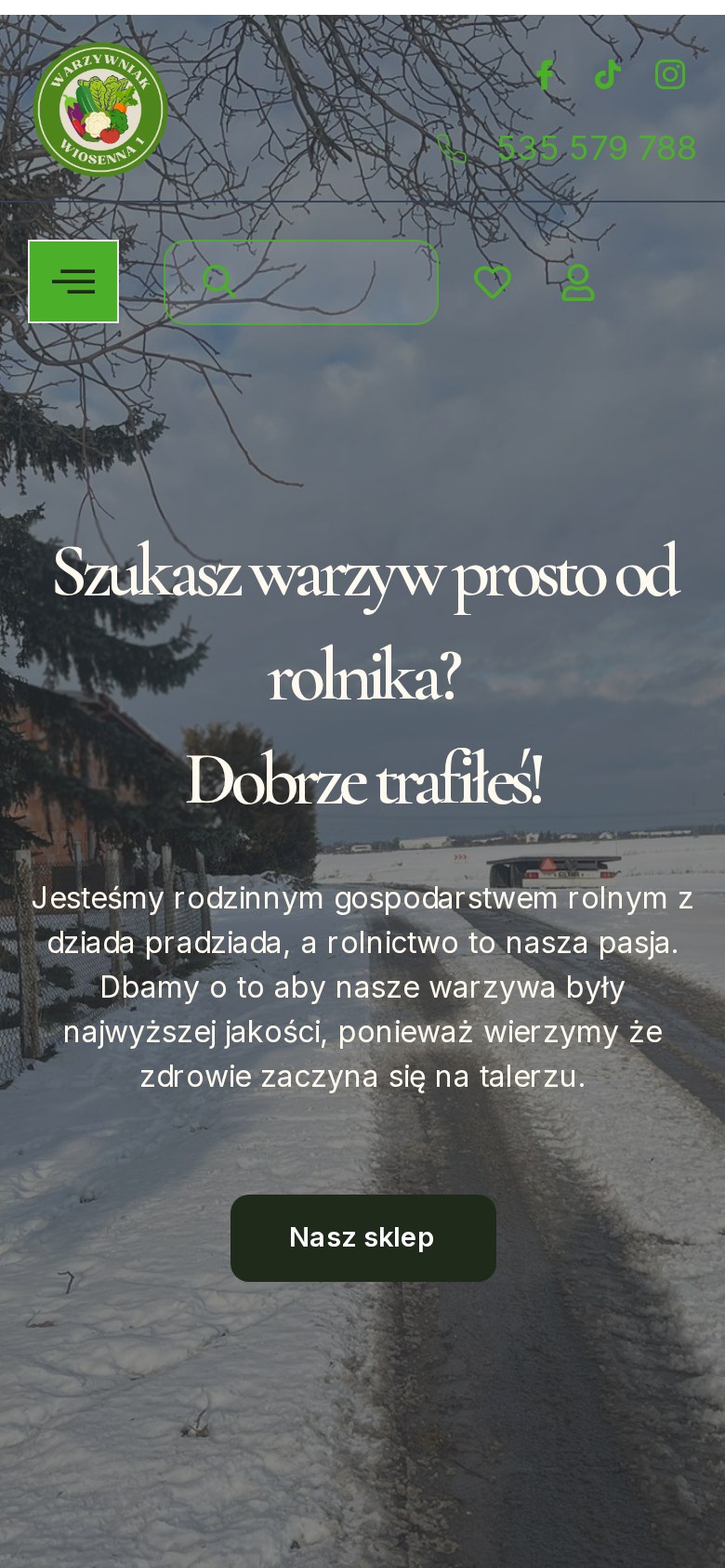 Warzywniak Wiosenna - widok na telefonie