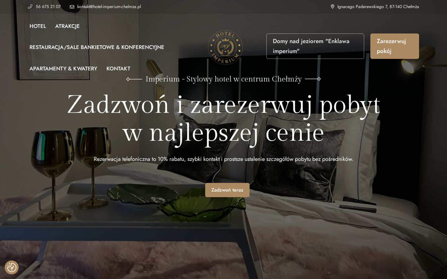Hotel Imperium - Chełmża - widok na komputerze