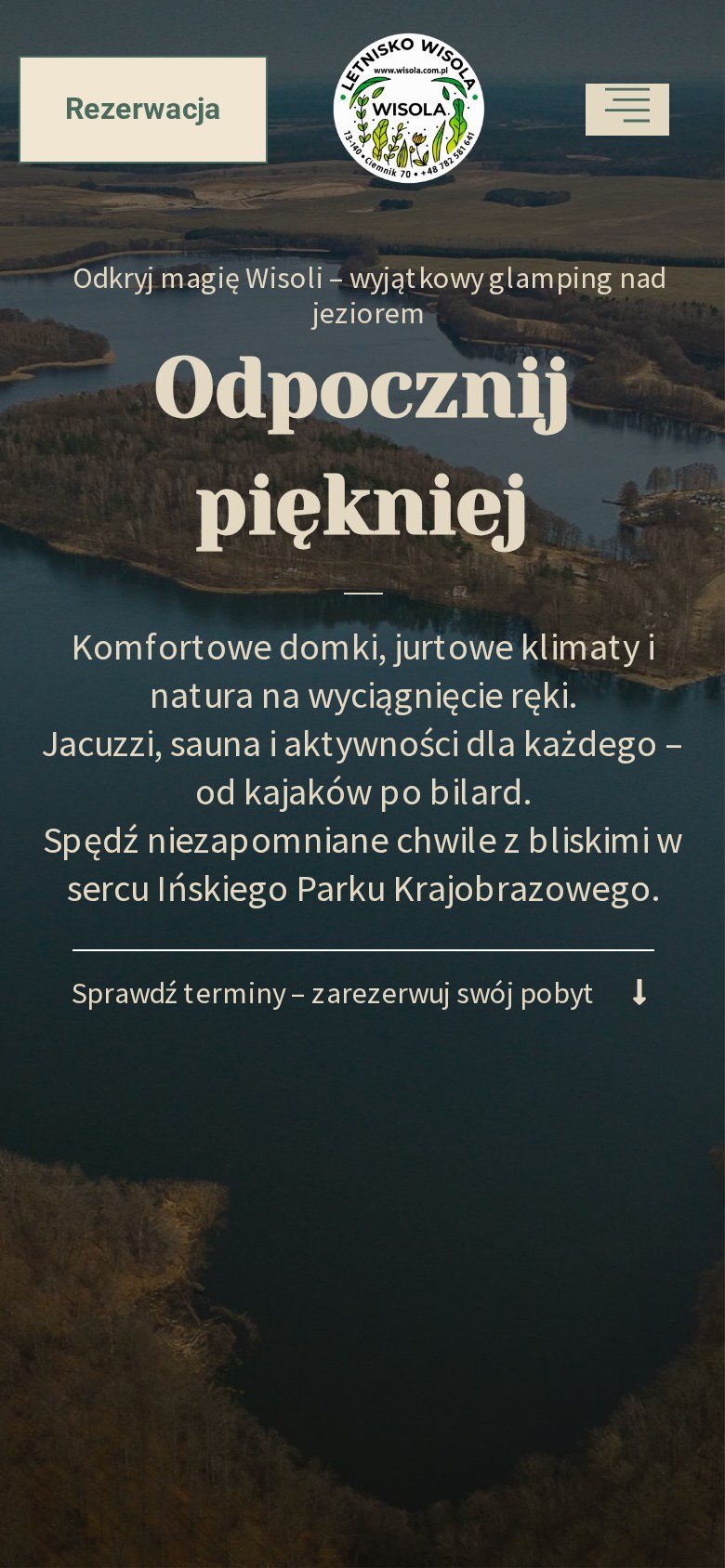 Wisola - widok na telefonie